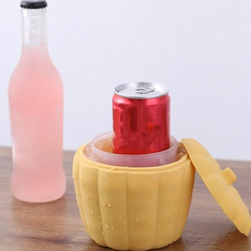 Molde para cubitos de hielo en forma de calabaza con tapa miniatura 6