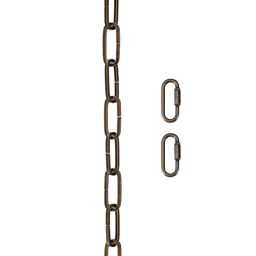 Image of Aspen Creative 21122-07-1, Steel Heavy Duty Chain & Two Quick Link Connector for Lighting Fixture /Swag Light /Plants / 3 Feet, Antique Brass, 8 Gauge