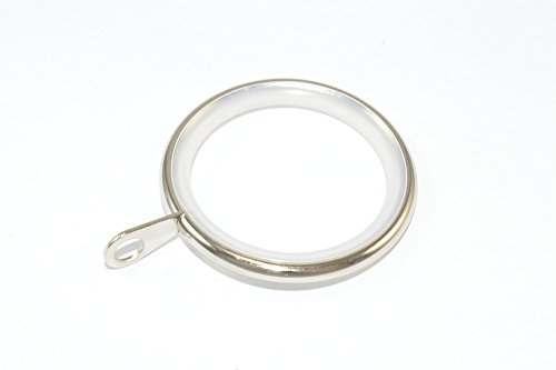 ONESTOPDIY.COM 6 X Silent Curtain Rings, Chrome, ID 35mm - OD 42mm, Silver