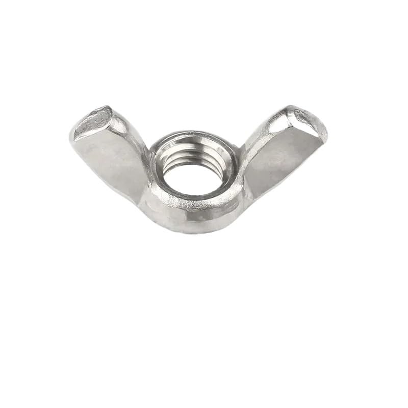 Wing Nuts 50Pcs Wing Nuts M6 M8 M10 Stainless Steel Tighten Hand a Nut Butterfly Nut Ingot(M6)