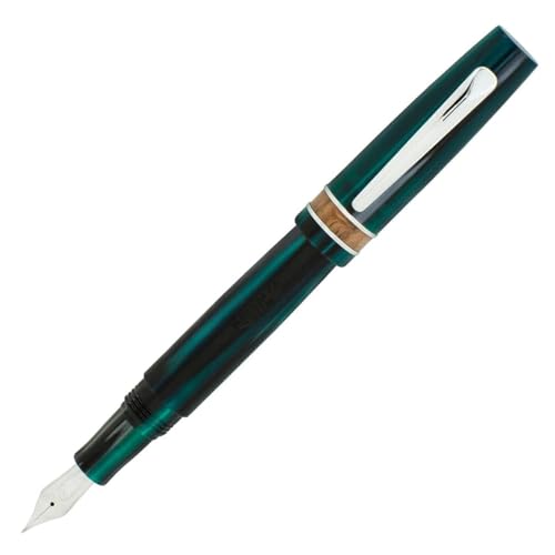 Monteverde USA ジャイアントセコイア万年筆 極細ステンレススチールJoWo ペン先、高品質グリーン樹脂、光沢クロムトリム、高級ギフトボックス付き