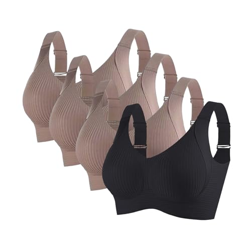 warehouse ofertas flash Sujetador Espalda Transparente Mujer Sin Relleno Fajas Reductoras Tallas Grandes Con Apertura Delantera Deportivo Comodo Sujetadores Tirantes Finos Push Up De Deporte 95B