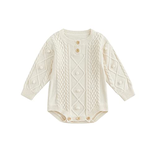 Infant Baby Girl Boy Knit Sweater Stripe Long Sleeve Sweatshirt Romper Solid Color Shirt Tops Fall Clothes