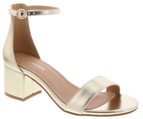 Image of TOP Moda Darcie-1 Ankle Strap Dressy High Heel Sandal, Non-slip Sole, For Wedding, Party, Prom, Evening Wear, or Any Occasion, Sleek Style Block Heel Sandals