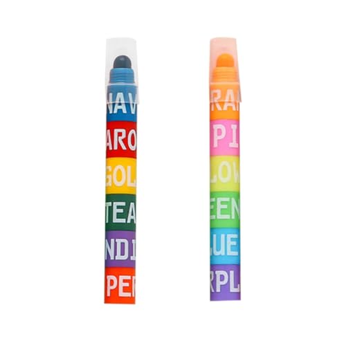 JOINPAYA Rotuladores Fluorescentes Sólidos 6 Colores Vintage Juego de 2 Piezas Marcadores Multifuncionales para Oficina Estudio y Decoración Bolígrafos Creativos para Resaltar y Notas
