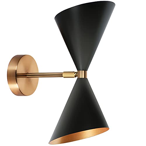 Buy 1 get 1 Henveton Wall Sconces Modern Vanity Light Mid Century Black Wall Mount Lamp Industrial Indoor Lighting Fixtures for Living Room,Bedroom Mirror - Pack of 1