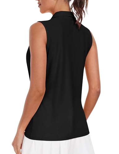 Image of AIRIKE Golf Polo Shirts for Women Sleeveless Summer Sports Athletic Fashionable Workwear-Quick Dry Womens Tank Tops
