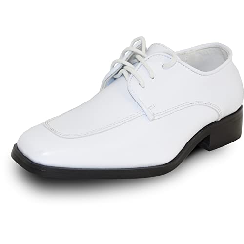 Image of VANGELO Men Dress Shoe TAB and Tux Oxford Formal Tuxedo for Prom Wedding Uniform Medium and Wide Width Black Grey Ivory White Patent