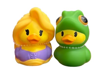 Image of Just Play Duckalooz Rubber Duck 2 Pack - Rapunzel & Pascal - Bath Toys
