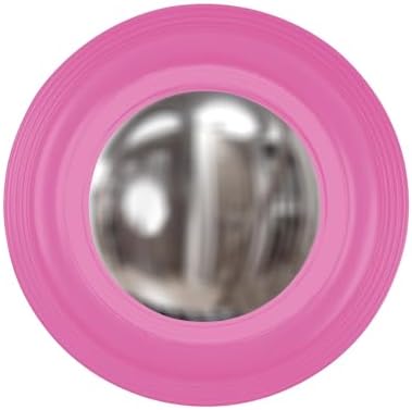 Howard Elliott Collection Soho Round Hanging Small Convex Wall Mirror, Accent Décor Glossy Lacquer Octagonal Wooden Frame Convex Mirror for Bedroom, Entrway, Living Room or Any Room, 14 Inch,