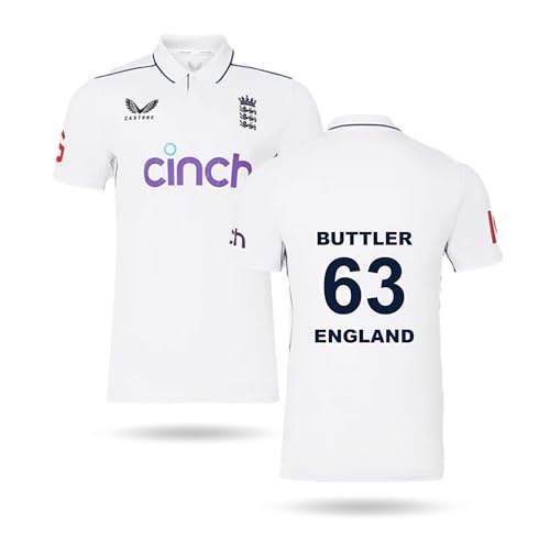 Image of Buttler Jersey 63 Number Jersey Test National Team Cricket Jerseys Team Men's