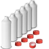 Leerflasche 1000ml HDPE Kunststoffflasche Flaschen Kosmetik Chemie Labor Klappverschluss Drehverschluss (6x 1000 ml, Drück & Drehverschluss)