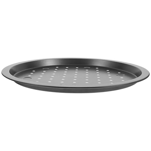 ULTECHNOVO Bandeja para Pizza de Acero al Carbono con Agujeros, Molde Antiadherente Redondo para Horno Doméstico, Sartén para Hornear Pizza Crujiente, Reutilizable y Distribución Uniforme