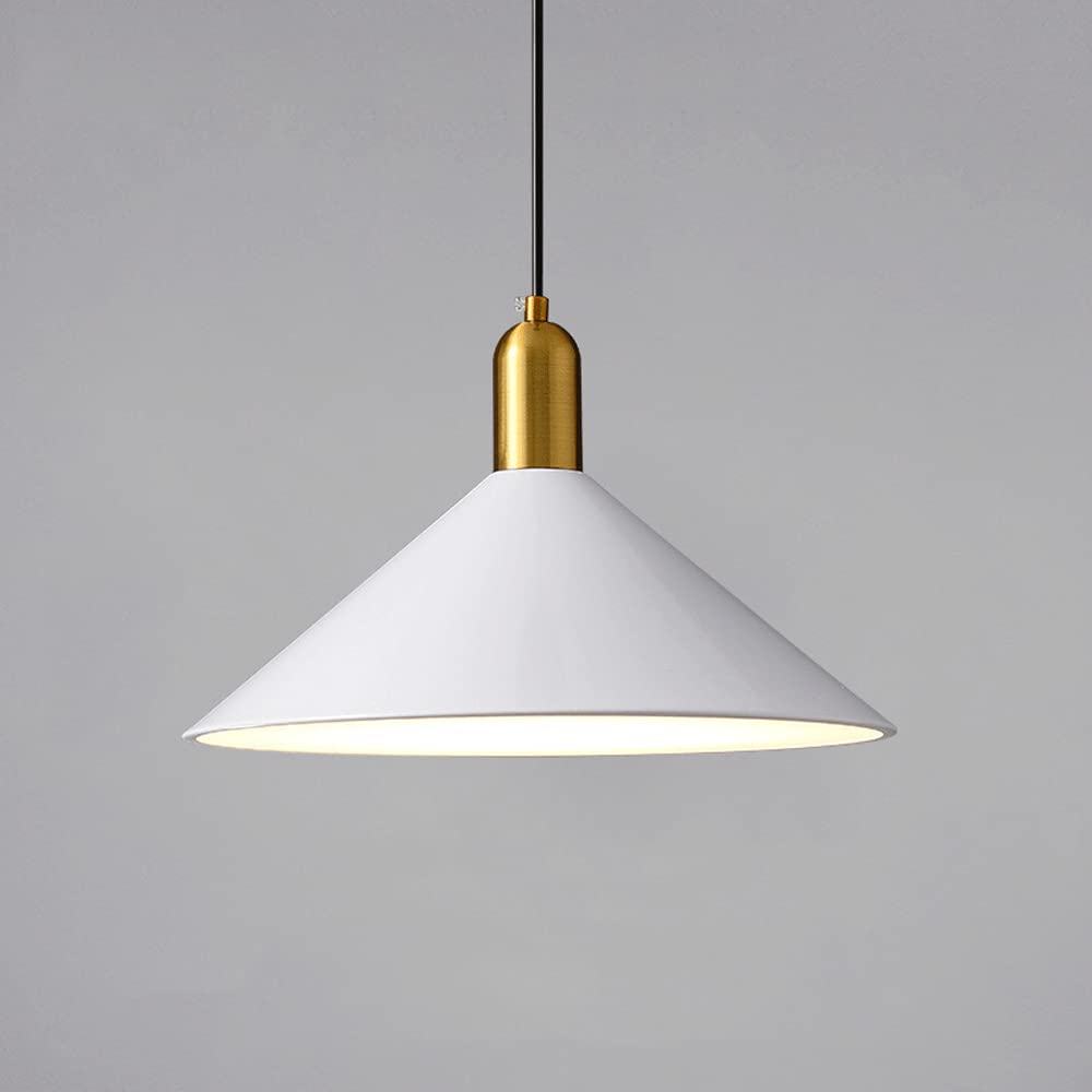 SYAXVOM Postmodern Wrought Iron Chandelier - Adjustable Height Pendant Lamp for Living Room, Bedroom, and Corridor(Bianco)