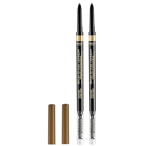 L’Oréal Paris Makeup Brow Stylist Definer Waterproof Eyebrow Pencil, Ultra-Fine Mechanical Pencil, Draws Tiny Brow Hairs and Fills in Sparse Areas and Gaps, Dark Blonde, 0.003 Ounce (Pack of 2)