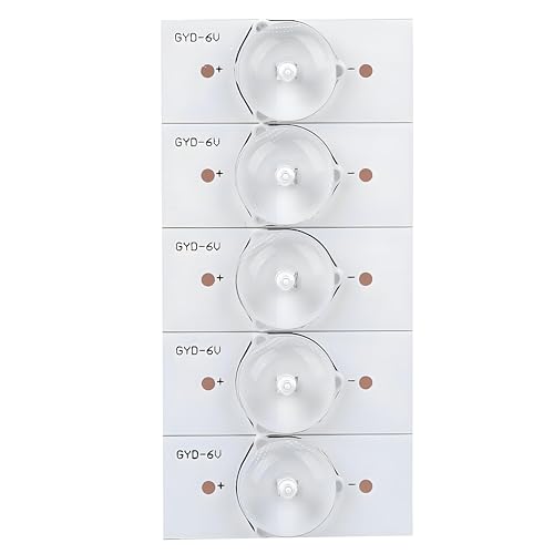 20PCS Cuentas de Lámpara SMD de Uso General Color Luz Blanca 6 V con Tablero Fibra Vidrio Filtro Lente Optica para Reparación Televisores LED Iluminación de Bricolaje