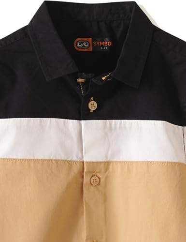 Image of Amazon Brand - Symbol Boys 100% Cotton Color Block Casual Shirt | Full Sleeves | Regular Fit | Age 2-14 Years