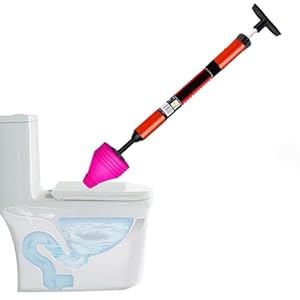 Hogedruktoilet deblokkeert een shot, hogedruktoilet deblokkeert one shot toiletpijpplunjer, toiletplunjerset verwijderaar loodgietergereedschap for badkamer keukenbadkuip