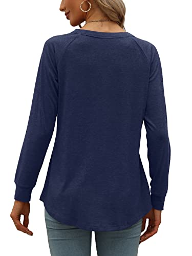 JomeDesign Womens Tops Long Sleeve Crew Neck Shirts Loose Casual Blouse Fall Clothes3