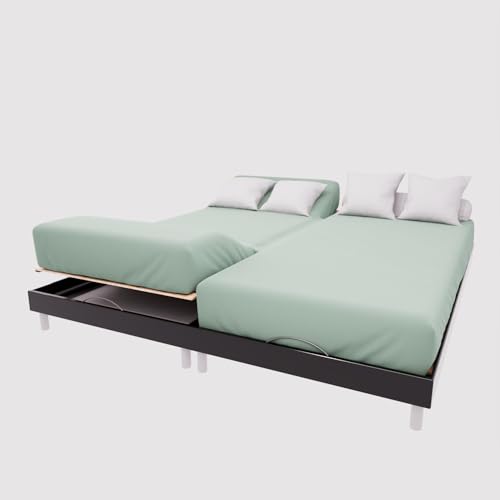 Soleil d'ocre, Drap Housse TPR en Coton 57 Fils 2x80x200 cm UNI Vert Eau