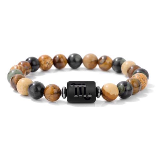 Pulsera zodiacal con cuentas de piedras para mujer miniatura 4