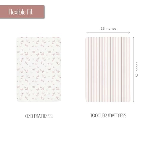 Ely'S & Co. Ely’S & Co. Crib Sheets, Baby Girl Fitted Crib Mattress Sheet Set, 2 Pack, 100% Jersey Knit Cotton, Infant And Toddler Nursery Bedding thumb #3