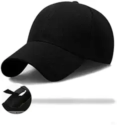 Boné Liso Preto Básico Fitão Unissex Aba Curva Ajuste Metal