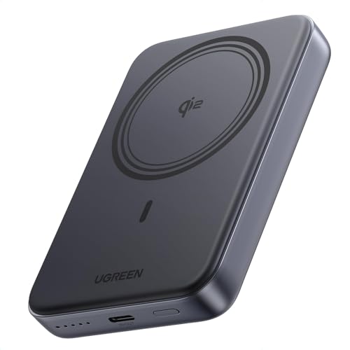 UGREEN Magnetic Power Bank Qi2 Certified 15W Fast Charging Wireless Battery Pack Slim 10000mAh Magsafe Portable Charger with 20W USB-C for iPhone 17/16/15/14/13/12 Series Black