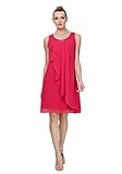 S.L. Fashions Women's Sleeveless Tier Dress, Sorbet, 16