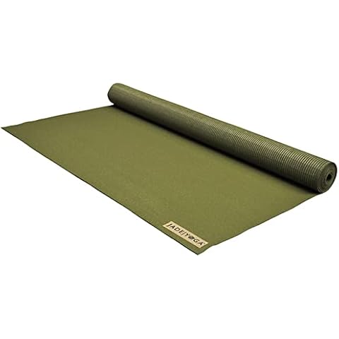 JadeYoga Voyager Yoga Mat - Lightweight & Portable Rubber Yoga Mat - Non-Slip Exercise Mat for Women & Men - Great for Yoga, Home Workout, Gym Fitness, Pilates, Stretching, and More (68" Olive Green) Cover