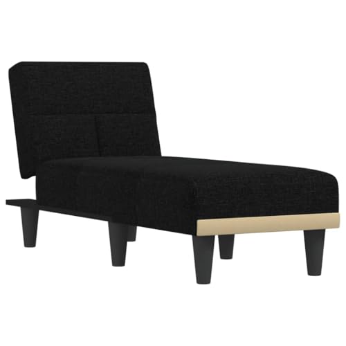 vidaXL Sofá diván de Tela Negro, sofá diván, diván reclinable, sofá de Descanso, Chaise Longue, sillón diván, Chaise Longue Regulable, diván Regulable