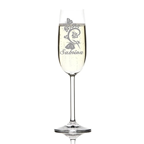 polar-effekt Bicchiere da Champagne con Incisione Unica - per Spumante, Champagne e Prosecco - Idea Regalo Personalizzata