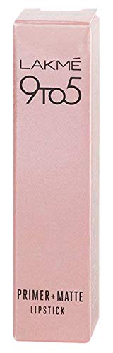 Image of Lakme 9 to 5 Primer + Matte Lipstick - MR18 Maroon Mix, 3.6g Carton