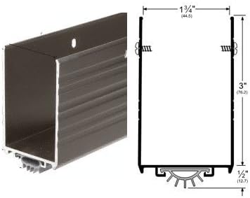 Dark Bronze Finish Wrap-Around Door Bottom Shoe with Vinyl Seal - 36" Doors