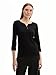 Produktbild TOM TAILOR Damen Henley Longsleeve mit Streifen aus Bio-Baumwolle, 14482 - Deep Black, M
