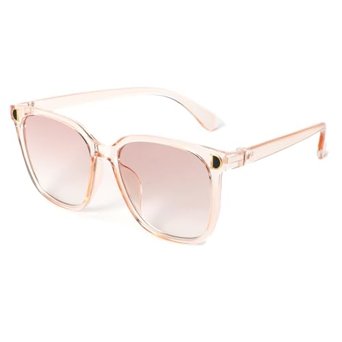 Trendy Oversized Sunglasses for Women Classic Retro Style Shades with Square Lenses