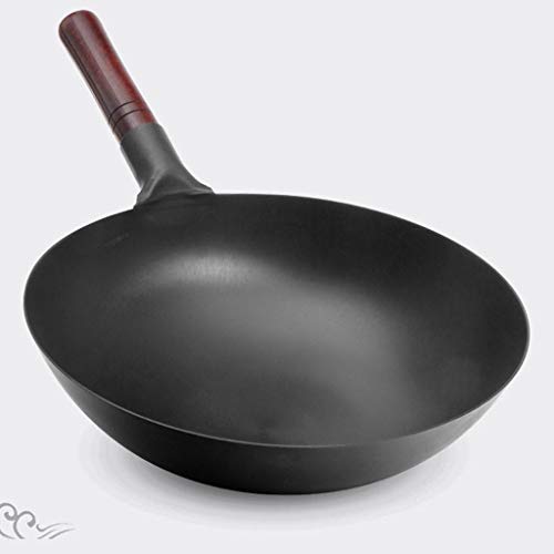 Wok tradicional de hierro fundido con mango de haya desmontable miniatura 5