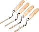 4 x Fingerspitzkellen-Set 8 10 12 14 mm flache Feder Edelstahl Tuck Set mit Holzgriff (1,2 m)