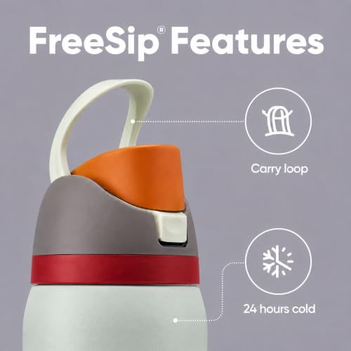 Image of HomeCloud 1200ML Stainless Steel Water Bottle - Double-Wall Vacuum Insulated, Leakproof Straw Lid, BPA-Free Reusable Travel Flask with Two-Way Spout for Gym, Office & Outdoor Use (S Mint Grey)