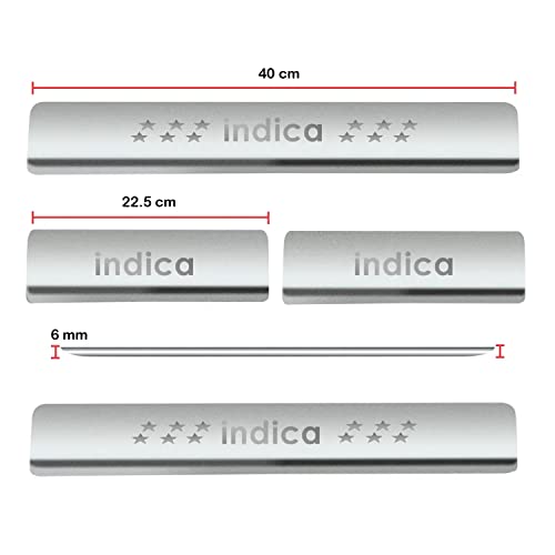 Image of AC Door Sill /Foot Step Stainless Steel Scuff Plate Plates Compatible with Tata Vista (Set of 4 Pcs)