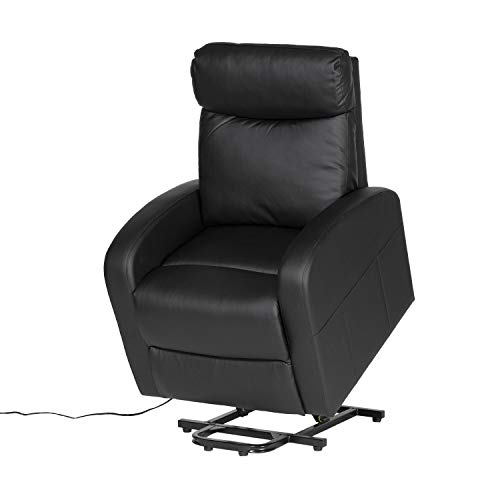 Happy Garden Fauteuil électrique inclinable Gaby Noir. Fauteuil de Salon Relax en Simili Noir avec...