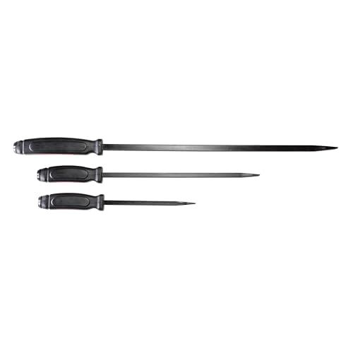 Image of Mayhew Tools 61354 Dominator Pry Bar, Red, 3-Piece Straight | Set of 12 inch, 17 inch & 25 inch Straight Pry Bars