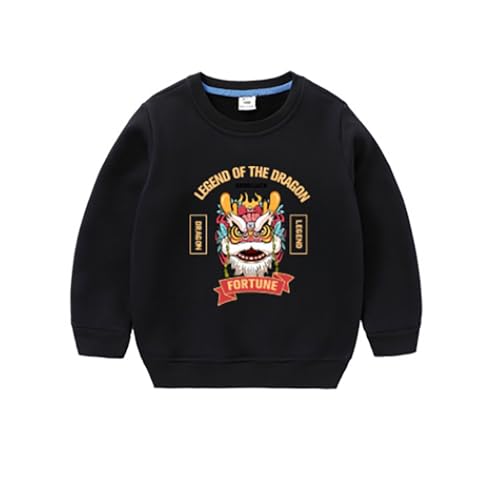 Quenny Chinese New Year Children's Wear Sweat 2024 Year of the Dragon Red Top Round Neck Long Sleeve