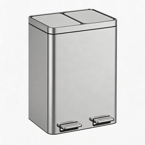 Caneca de basura rectangular 2 compartimentos 10.6 gal