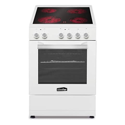 Simfer Standherd 50 cm mit Glaskeramik-Kochfeld SMF-FS 4227, 48 Liter, Elektroherd, 4 Hilight-Zonen, Grillfunktion, Backraumbeleuchtung, Backofentür, 498 x 610 x 860mm (B, T, H) Cover