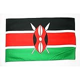 AZ FLAG - Kenya Flag - 2x3 Ft - 100D Polyester Kenyan Banner with Two Metal Grommets - Fade Resistant - Vivid Colors - 2' x 3' Feet - 90x60 Cm