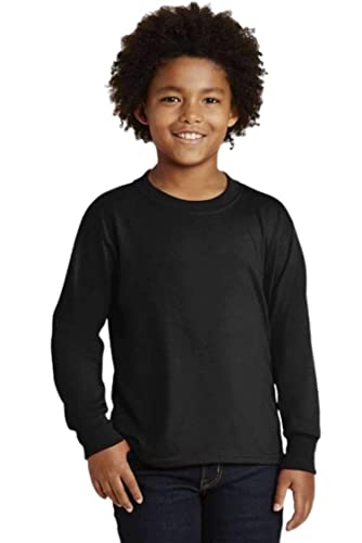 Image of Printmate Plain Casual Wear Kids Tshirts | Black Full Sleeve Round Neck Premium Cotton Kids T-Shirts for Boys and Girls
