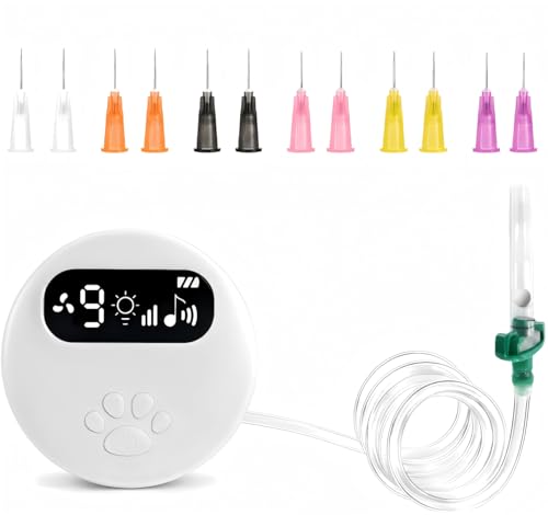 Hearing Aid Vacuum Cleaner 9-Level Adjustable Suction 3060kPa Built-in Filter 6 Sizes Cleaning Needles & LED Light & Display Screen Mini Vacuum Cleaning Machine for Hearing Aids Earbuds & IEMs