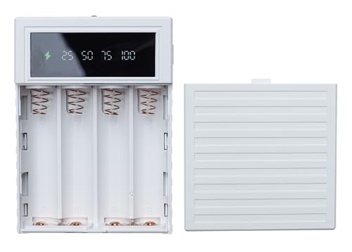 4-Slot Battery Charger DIY Detachable Mobile Power Shell for 18650 Lithium Batteries (White)