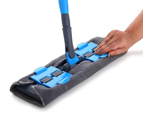 Image of Multipurpose Wet and Dry Cleaning Microfiber Flat MOP Floor Cleaning Mop with, 360 Degree Rotating Head and Telescopic Handle Steel Rod Long Handle Dry Mops